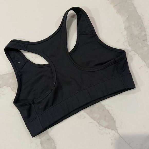 Nike Dri Fit Racerback Sports Bra Women’s Size XS Black Swoosh Logo Activewear - Picture 4 of 6